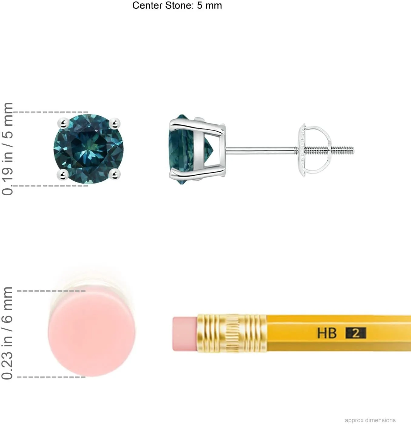 ANGARA Natural Round Teal Montana Sapphire Stud Earrings in 14K Solid Gold/Platinum | Birthday, Engagement, Anniversary, Wedding Jewelry Gift for Women