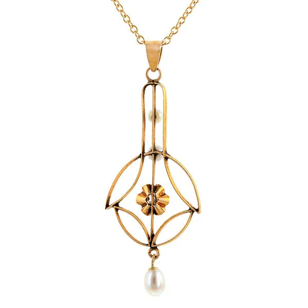 Antique Diamond & Seed Pearl Pendant