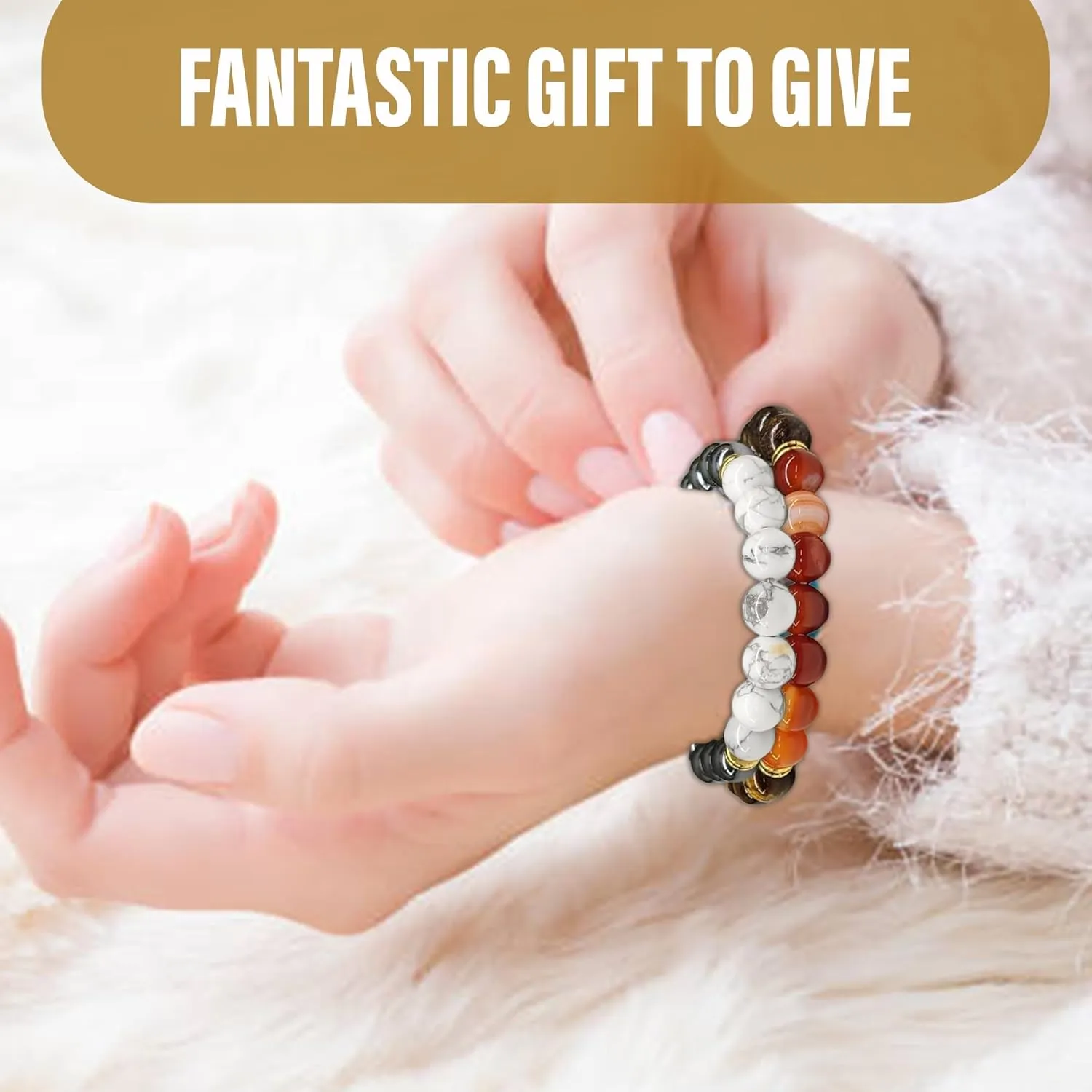 Anxiety Relief Bracelet for Women - Unique Healing Stones Bracelet for Stress Relief & Meditation, Stretchable Beaded Bands with Natural Healing Energy, 14 Different Crystal Bracelets to Choose From