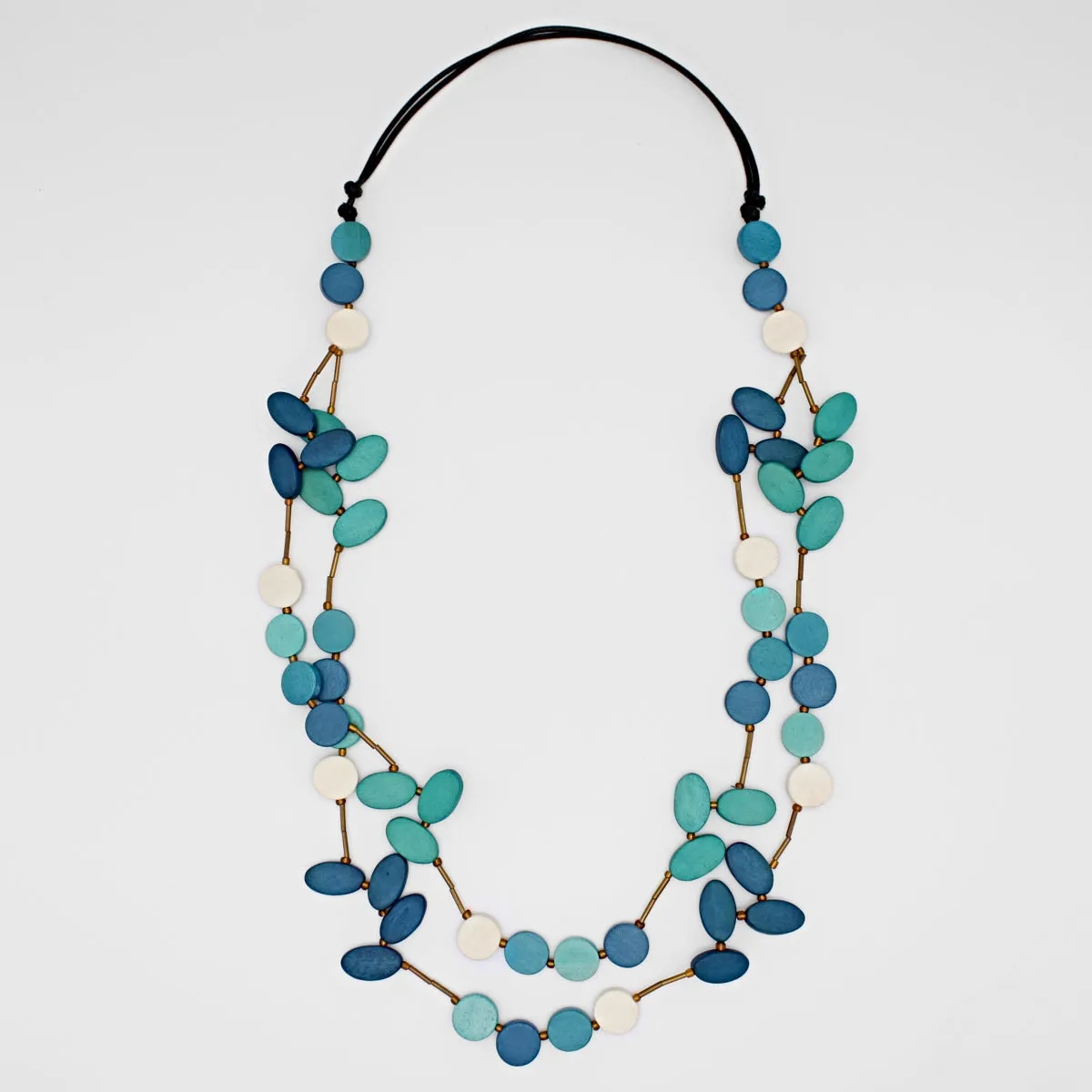 Aqua Lizzie Petal Necklace