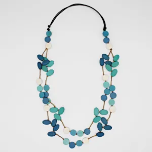 Aqua Lizzie Petal Necklace