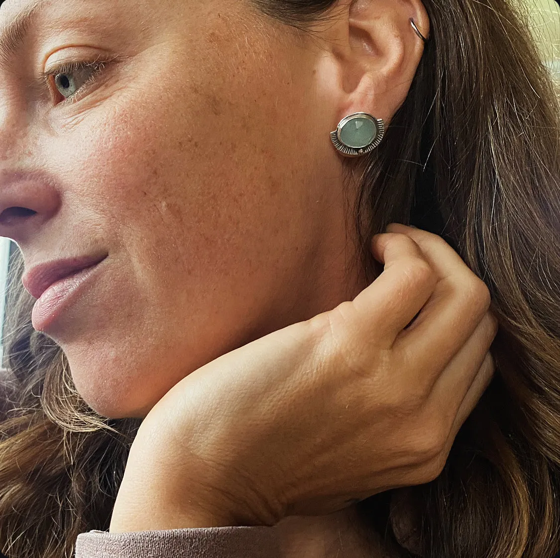 Aquamarine Studs