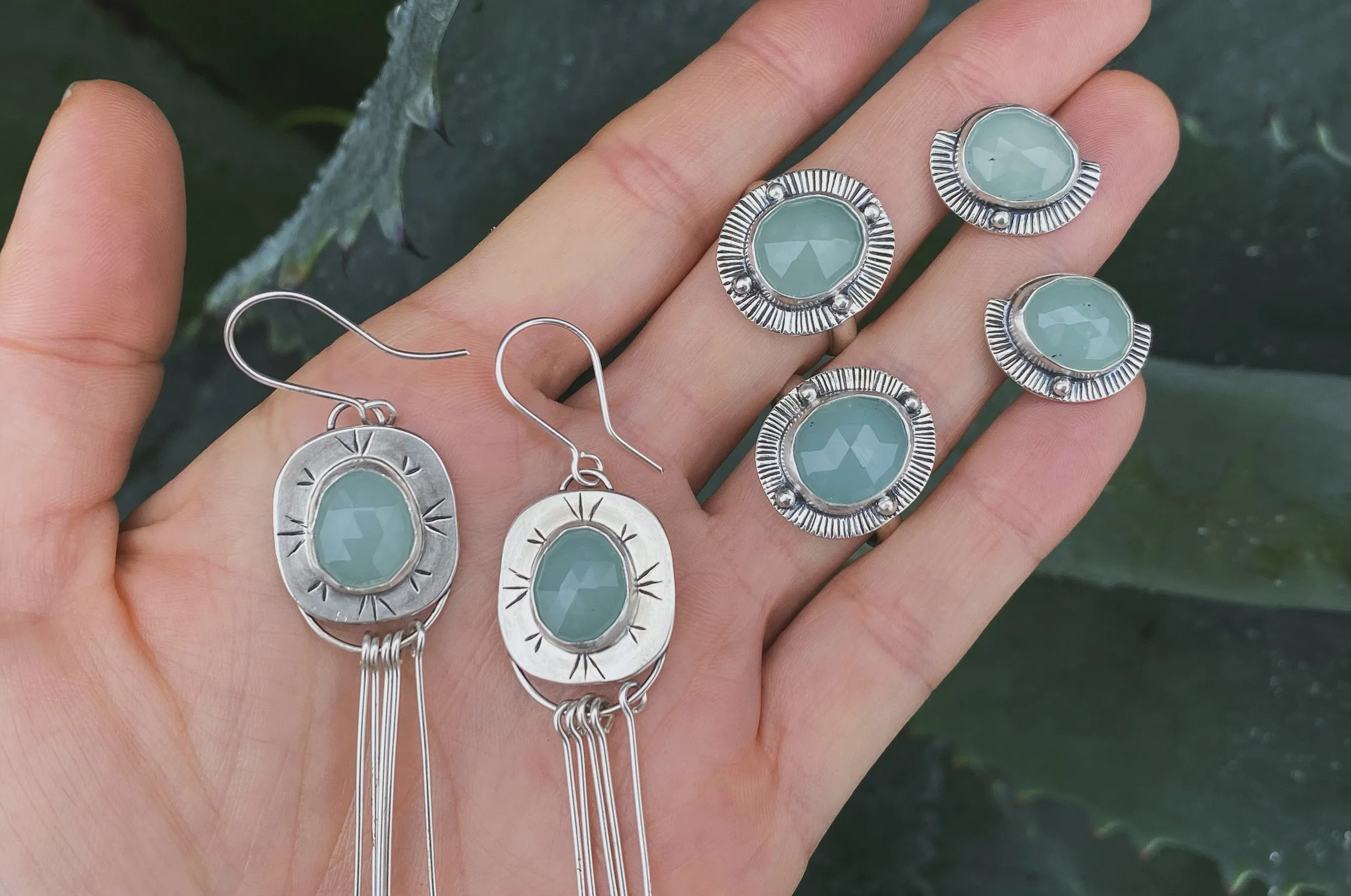 Aquamarine Studs