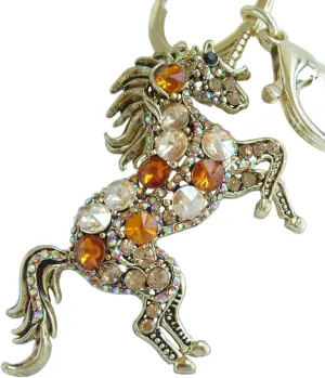 Austrian Crystal Unique 3.35" Unicorn Horse Keychain Pendant K6172