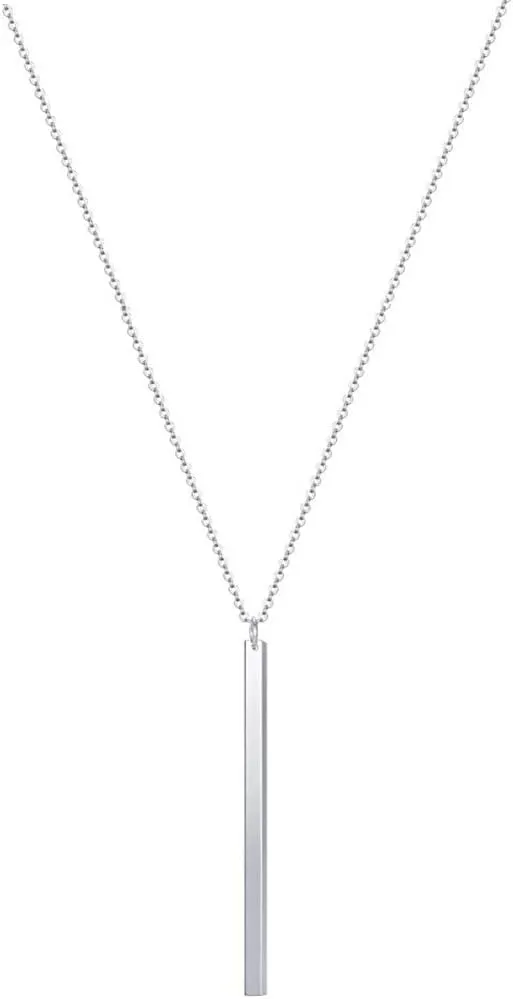 Bar Pendant Necklace Gold Long Y-Necklace Delicate Lariat Chain Jewelry for Women