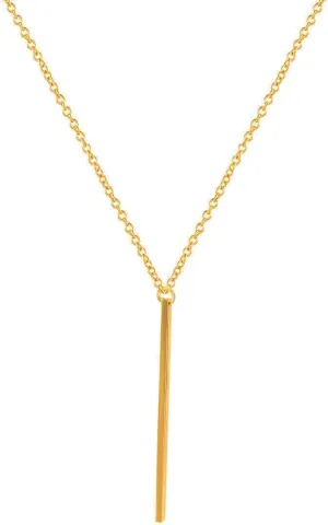 Bar Pendant Necklace Gold Long Y-Necklace Delicate Lariat Chain Jewelry for Women