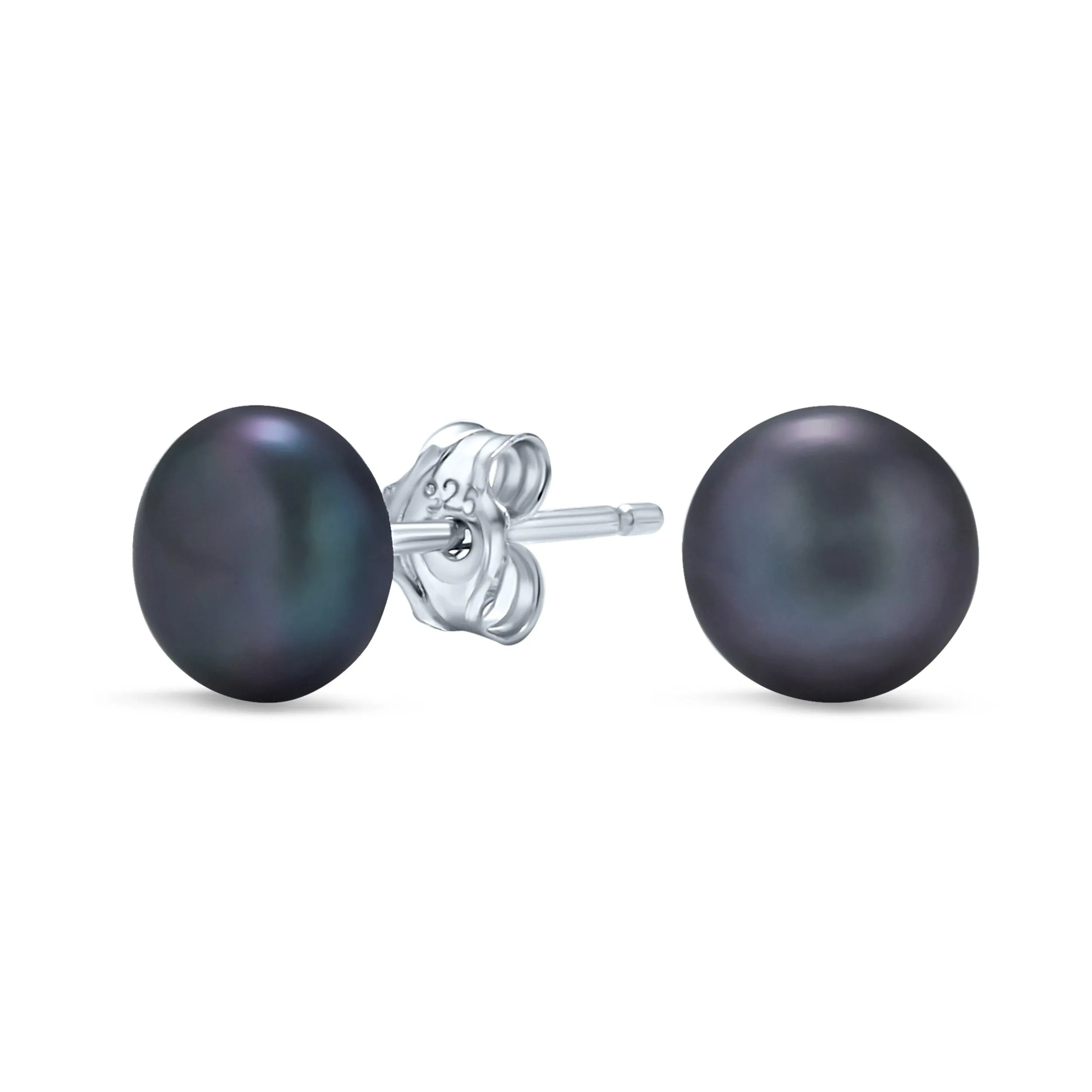 Basic Drop Ball Earrings with Freshwater Cultured Pearl Studs in Sterling Silver