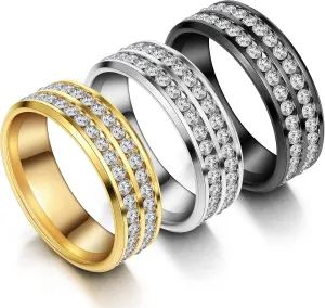BBTO 3 Pcs Men's Tie Ring Clasp Necktie Ring for Neckties Solid Tie Tacks Accessories with Box for Wedding Jewelry Gifts(Delicate Diamond Style)