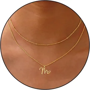 Bellino Graduation gifts-Initial Necklaces for Women 14K Gold/Sliver A-Z Letter Heart Choker Letter Necklace Gold Trendy Dainty Layered Initial Pendant Mothers day gifts for Women Girlfriend Wife