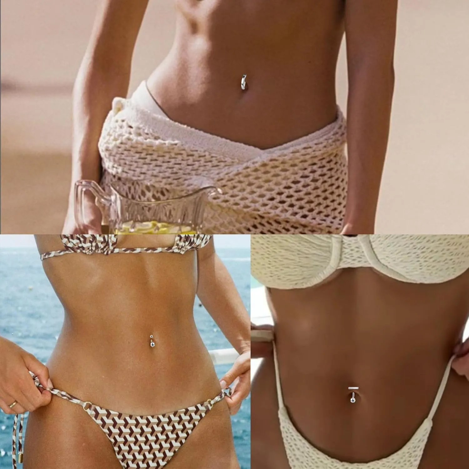 Belly Button Rings: Hypoallergenic Surgical Steel and Gold Clicker Rings