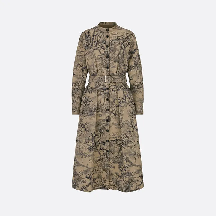 Belted Trench with Nature Inspired Design J5931