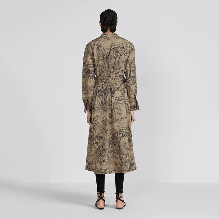 Belted Trench with Nature Inspired Design J5931