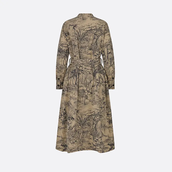 Belted Trench with Nature Inspired Design J5931