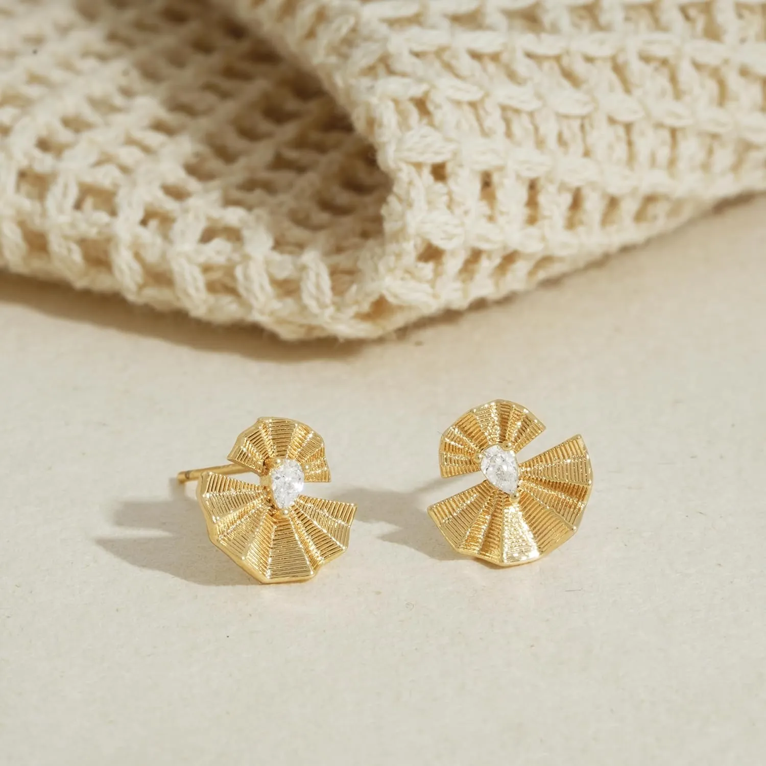 Bemoly Stud Earrings for Women 14K Gold Plated Hypoallergenic S925 Sterling Silver Post Cubic Zirconia Earrings Studs Dainty Jewelry Gift