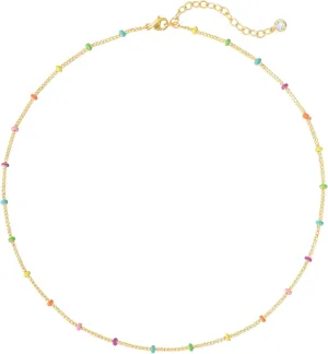 BENEIGE Gold Choker Necklaces for Women 14K Gold Plated Simple Chain Choker Necklace Minimalist Simple Hypoallergenic Adjustable Jewelry for Women