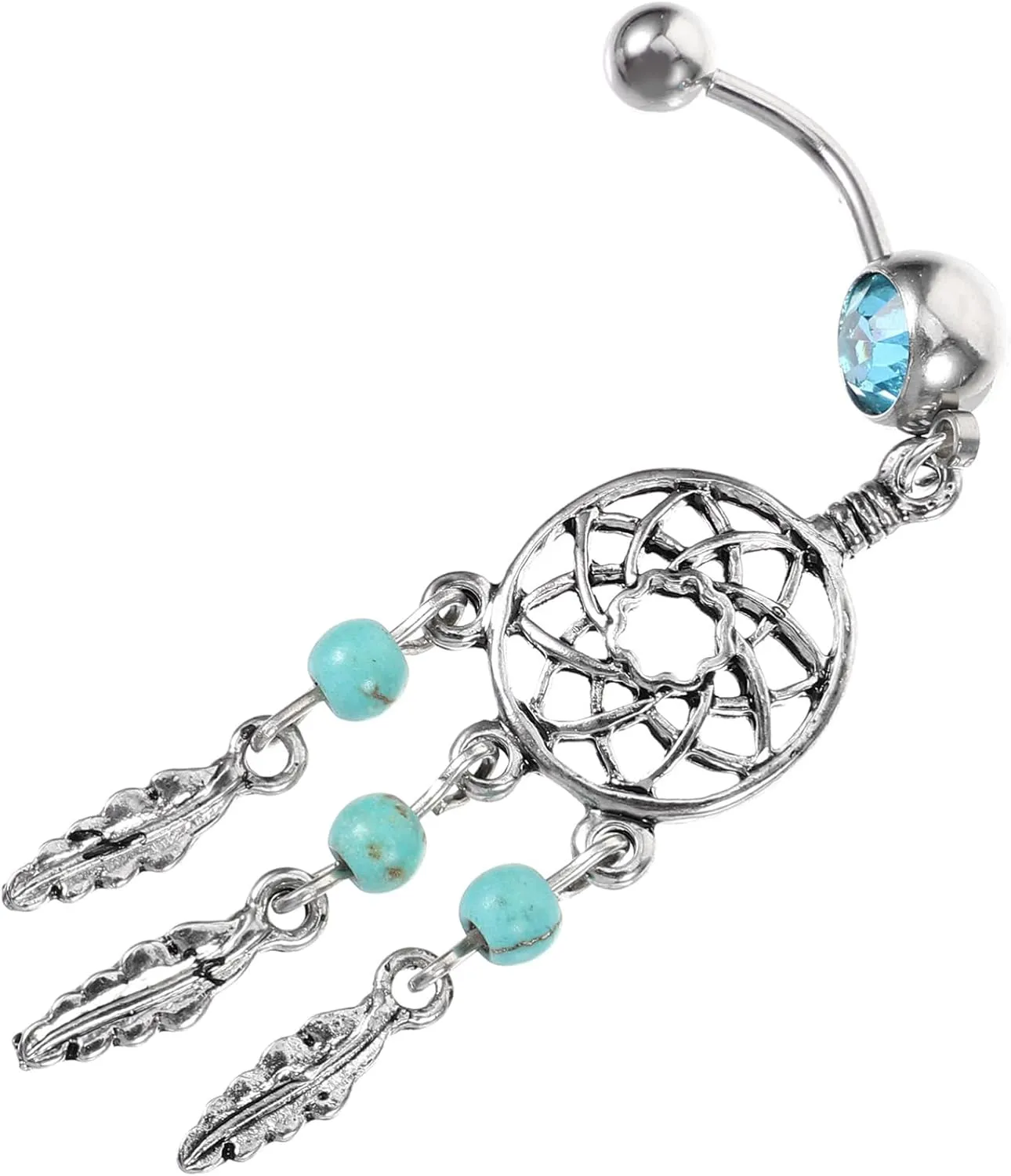 BESPORTBLE Belly Button Ring for Women Decorative Navel Piercing Jewelry Tone with Accents for Beach Parties and Special Occasions