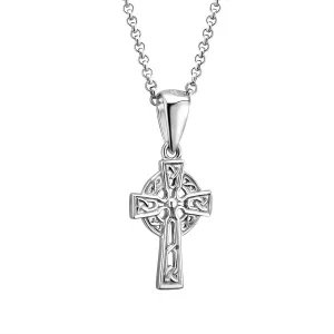 Biddy Murphy 925 Sterling Silver Celtic Cross Necklace for Women, 3/8" W x 7/8" Pendant, Fine Traditional Irish Jewelry Imported Direct from Ireland's Artisan Jewelers