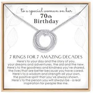Birthday Gifts for Women Sterling Silver 30th 40th 50th 60th 70th 80th 90th Birthday Necklace For Her 3 4 5 6 7 8 9 Decade Jewelry 30 40 50 60 70 80 90 Years Old