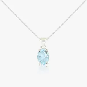 Birthstone Necklaces for Women Fine Jewelry Sterling Silver Dainty Infinity Pendant Anniversary Birthday Gifts for Her Wife Mom Lady Daughter, Chain 18"(Natural Aquamarine-March)
