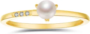 BLOSSOM & HUE 18K Gold Vermeil Delicate Tiny White Pearl Ring