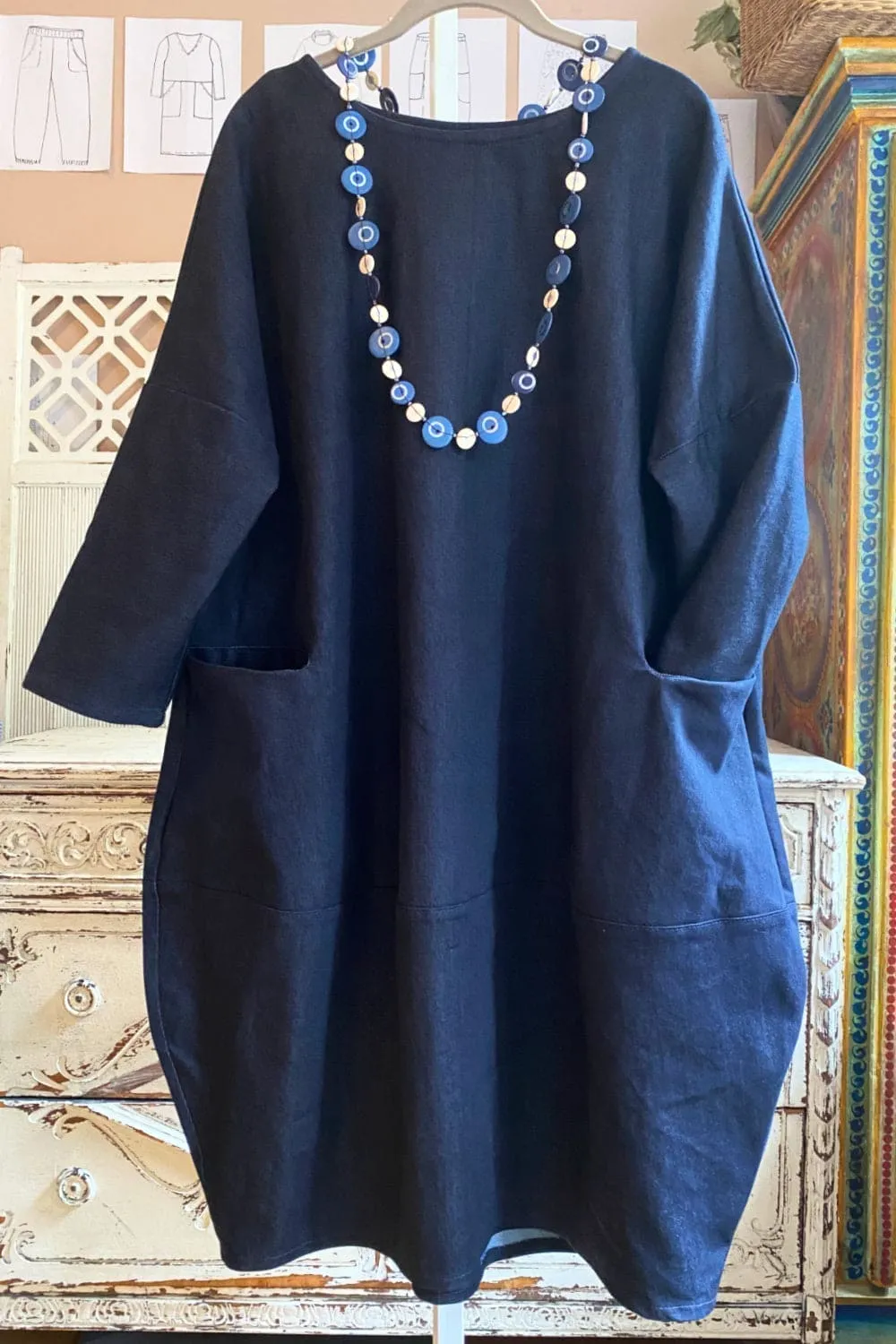 Blue and Cream Handcraft Necklace