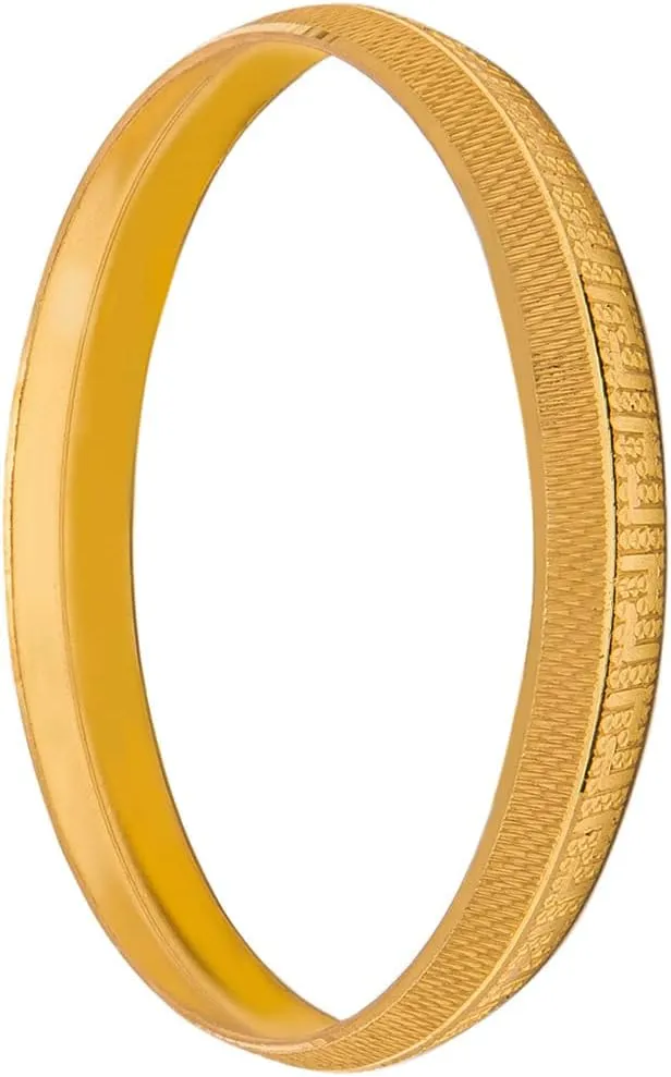 Bodha Traditional Indian Designer Stylish Self Design Amritsari Gold Colour Sikh Kada for Men