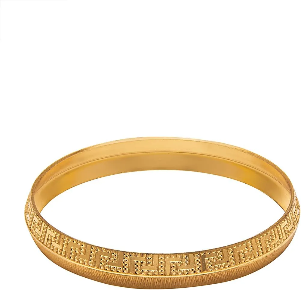 Bodha Traditional Indian Designer Stylish Self Design Amritsari Gold Colour Sikh Kada for Men