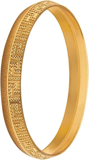 Bodha Traditional Indian Designer Stylish Self Design Amritsari Gold Colour Sikh Kada for Men