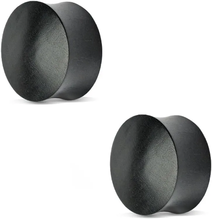 BodyJewelryOnline Organic Ear Plugs/tunnels Made of Solid Black ARENG Wood Saddle Fit Plugs.