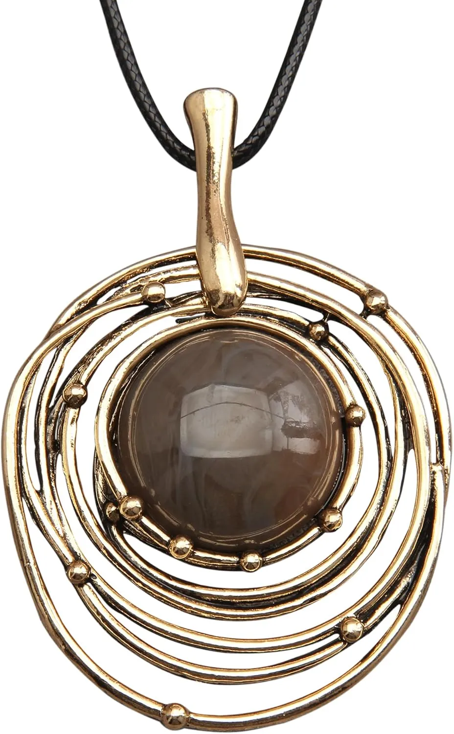 Boho Necklaces for Women Long Wooden Pendant Vintage Necklace Sweater Chain Necklace Handmade Jewelry