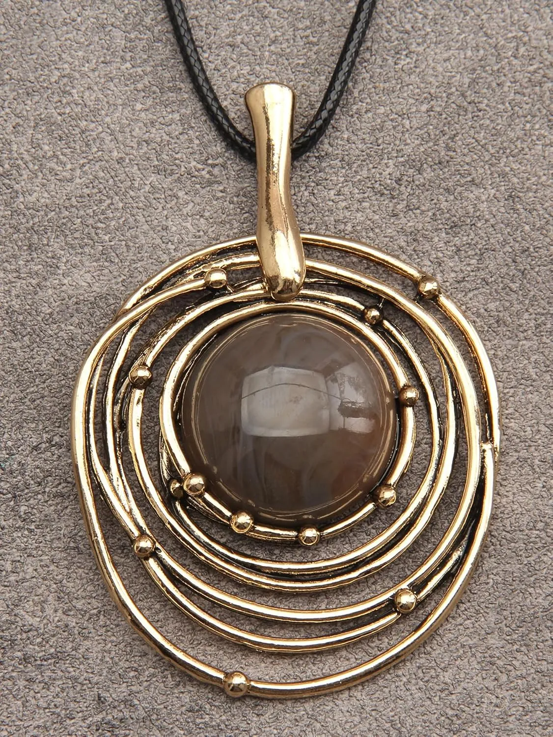 Boho Necklaces for Women Long Wooden Pendant Vintage Necklace Sweater Chain Necklace Handmade Jewelry