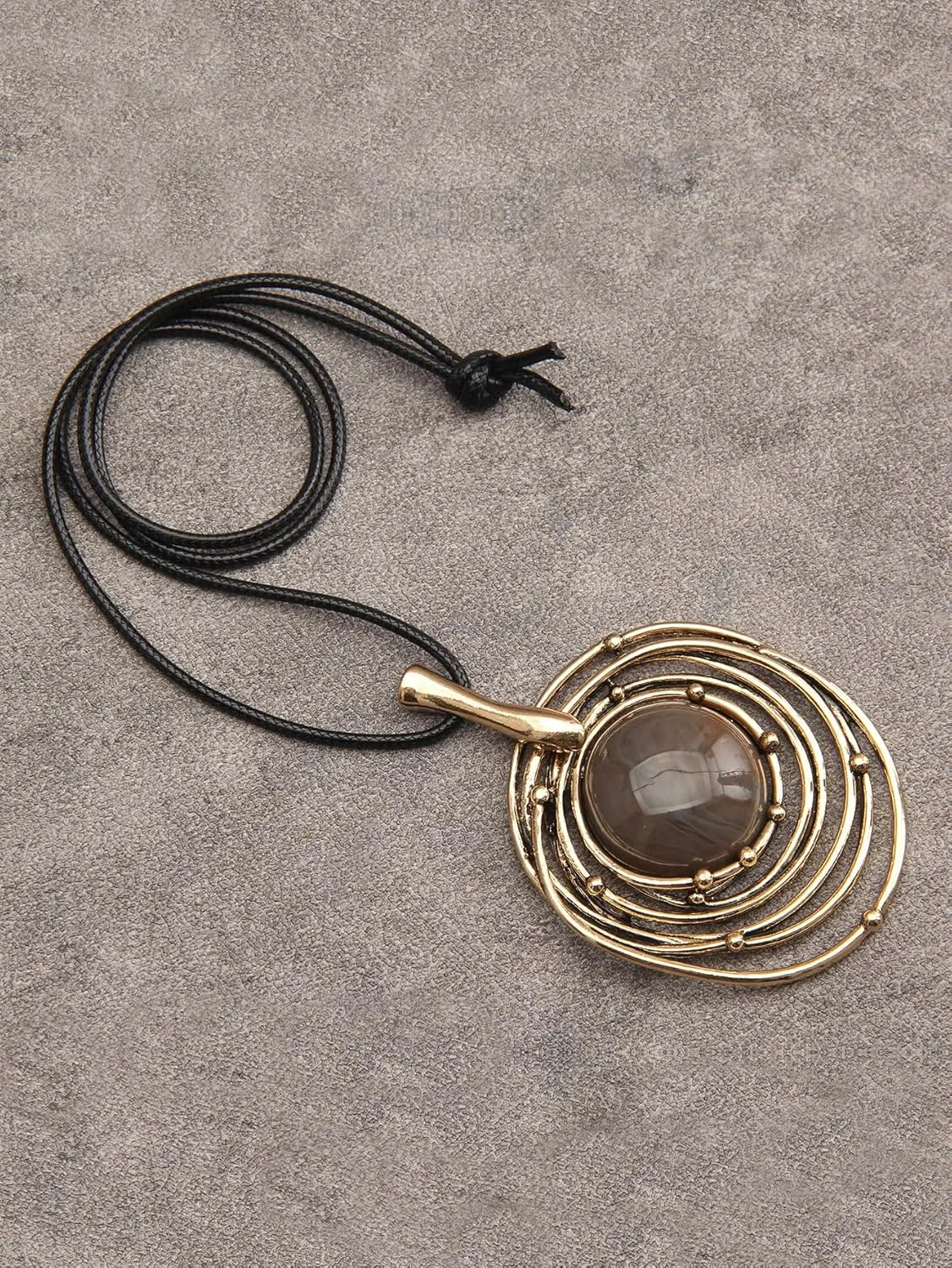 Boho Necklaces for Women Long Wooden Pendant Vintage Necklace Sweater Chain Necklace Handmade Jewelry
