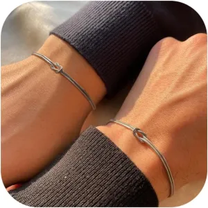 Bracelets for Women Matching Bracelets for Couples Love Knot Bracelet Dainty Snake Chain Forever Infinity Bracelet Adjustable Friendship Bracelet Jewelry Gifts for Women