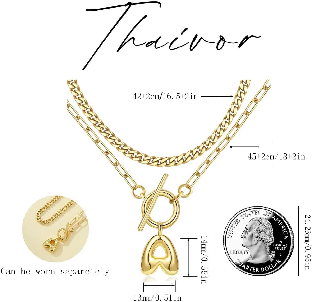 Bubble Gold Letter Necklace Layered Initial Necklaces for Women Dainty Cuban Chain Choker Necklace 14K Gold Plated Letter Necklace Personalized Name Necklace Cute Jewelry Gifts