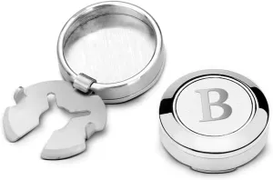 BUTTONCUFF A-Z letters Silver Button Covers - Stylish Accessory for Any Shirt, Jacket or Collar (18mm)