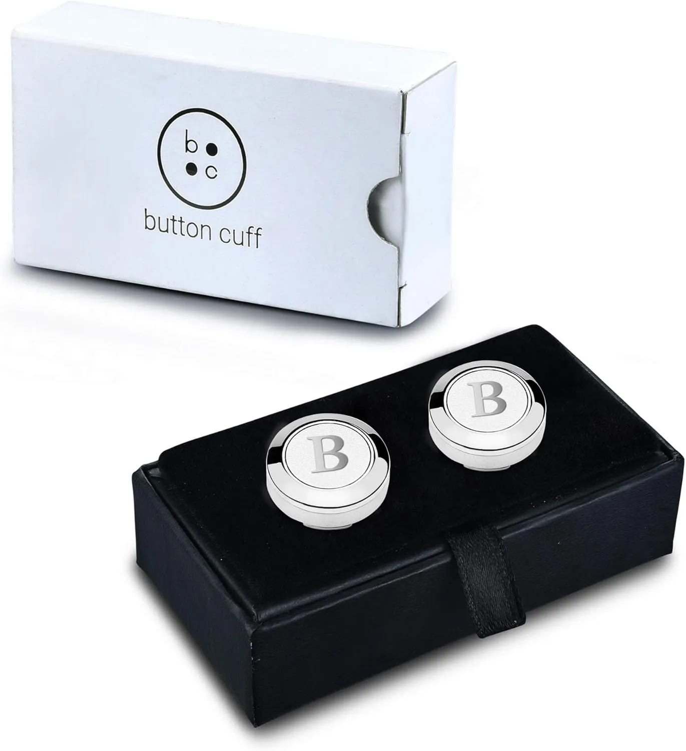 BUTTONCUFF A-Z letters Silver Button Covers - Stylish Accessory for Any Shirt, Jacket or Collar (18mm)