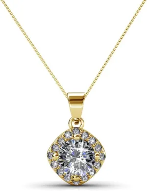 Cate & Chloe Celeste 18k White Gold Necklace with Crystals, Unique Silver Necklace for Women, Special Occasion Jewelry, Crystal Necklace with Crystals for Ladies