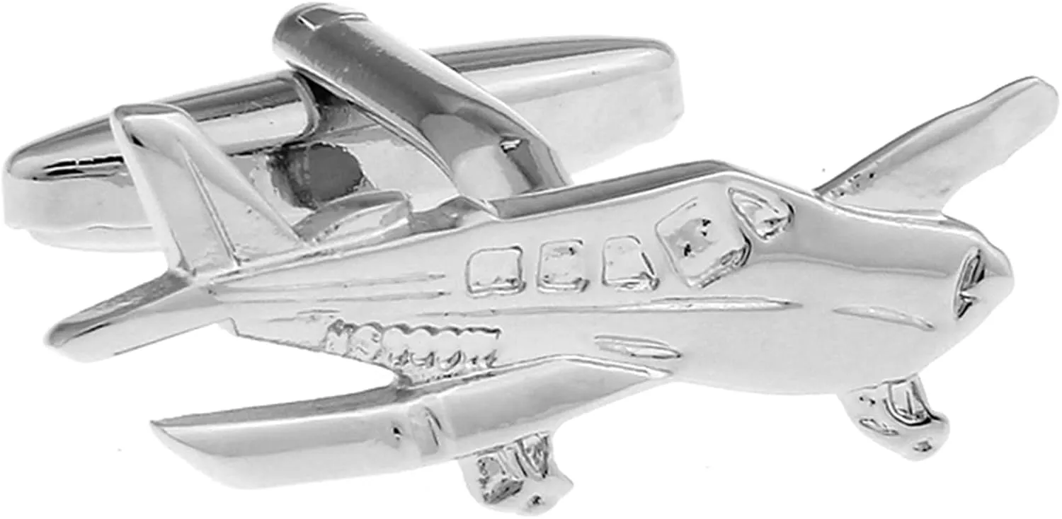 Cessna Airplane Aviation Cufflinks  Unique and Stylish Design, Ideal Accessory for Pilots and Aviation Enthusiasts
