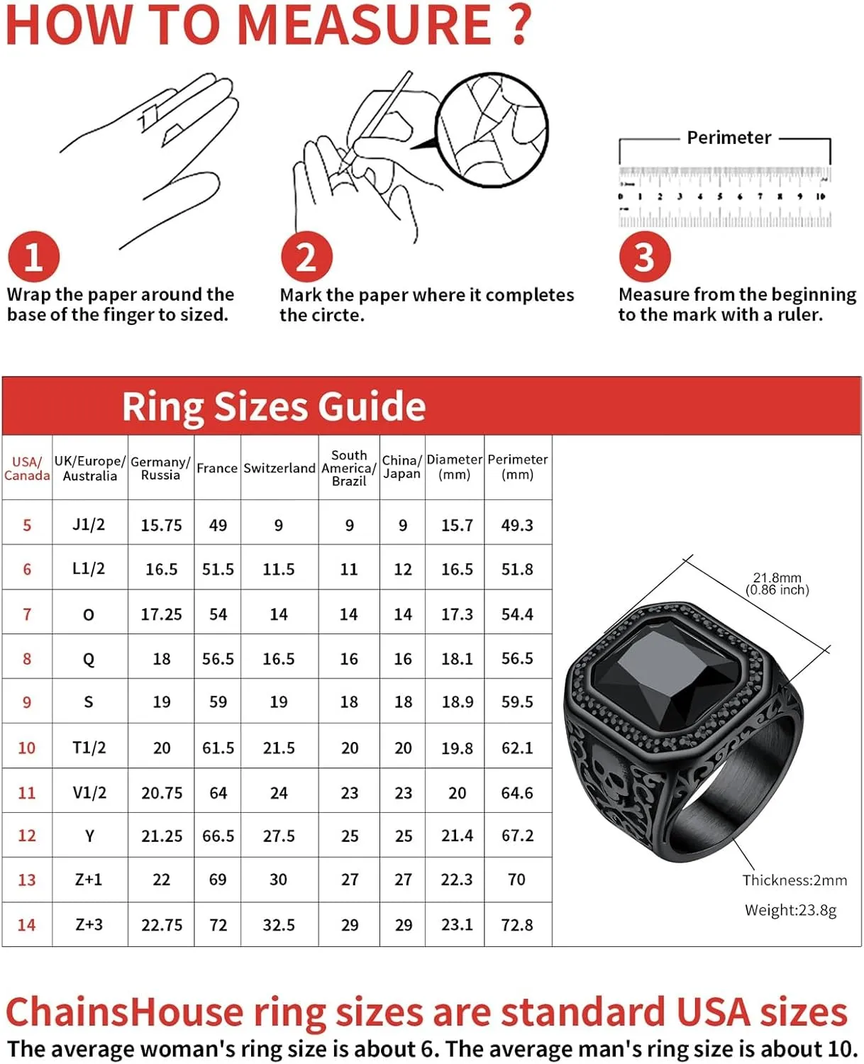 ChainsHouse Mens Black Onyx Rings, Retro X Bone Skull Stainless Steel Signet Rings for Men, Black Onyx Agate Gemstone Rings Jewelry, Offer Custom Service, Size 7-14