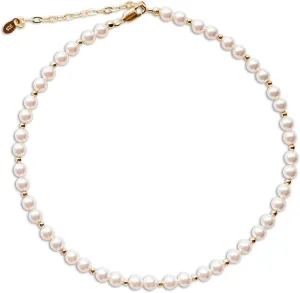 Cherished Moments Children's 14K Gold-plated over Sterling Silver Bracelet with White High-End Simulated Pearls for Babies, Infants, Toddlers, and Girls
