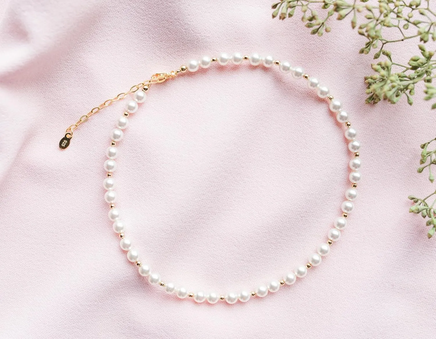 Cherished Moments Children's 14K Gold-plated over Sterling Silver Bracelet with White High-End Simulated Pearls for Babies, Infants, Toddlers, and Girls