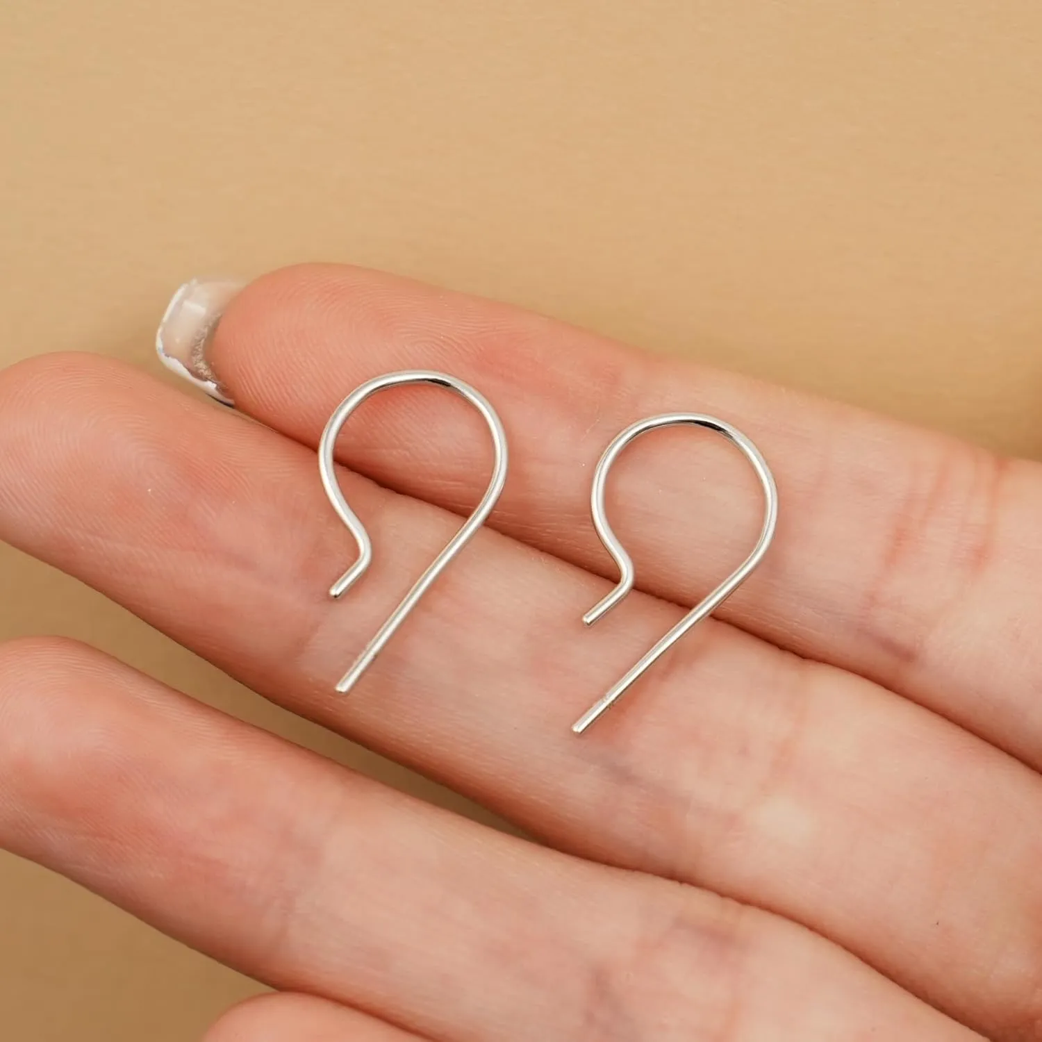 CHIC & ARTSY 925 Sterling Silver Open Hoop Earrings Small Hoop Earrings for Women Half Hoop Cartilage Piercing Adjustable Huggie Earrings