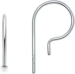 CHIC & ARTSY 925 Sterling Silver Open Hoop Earrings Small Hoop Earrings for Women Half Hoop Cartilage Piercing Adjustable Huggie Earrings