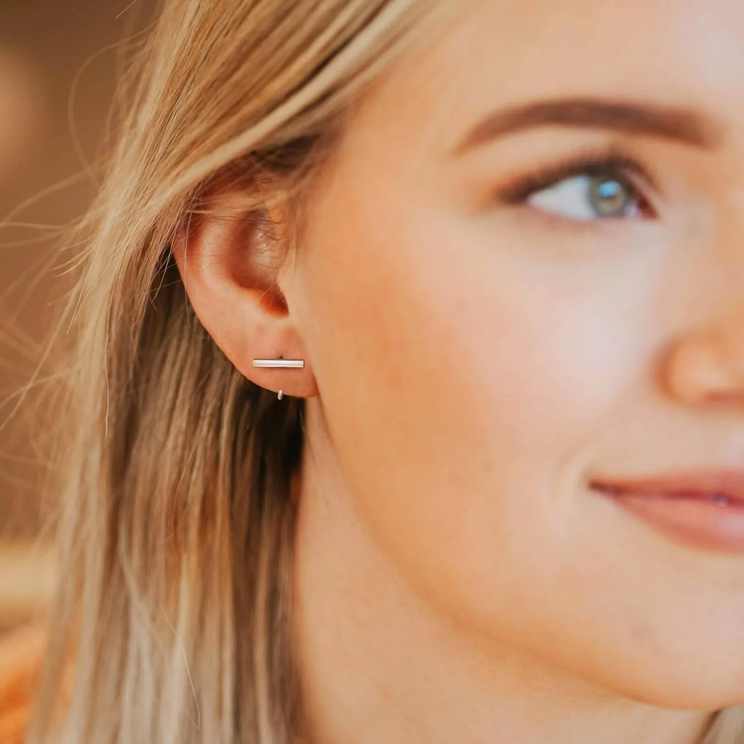 CHIC & ARTSY Half Hoops Earrings 925 Sterling Silver Small Huggie Hoop Earrings Ball, Bar, Star, Moon, Heart, Cross, Dot, Triangle Half Hoops Cartilage Piercing Earrings Tiny Hoop Stud Earrings