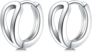 CHIC & ARTSY Sterling Silver Huggie Hoop Earrings for Women