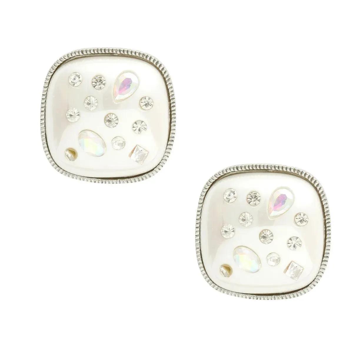 Chic Silver & White Pearl Earrings - Perfect Aurora Borealis Touch