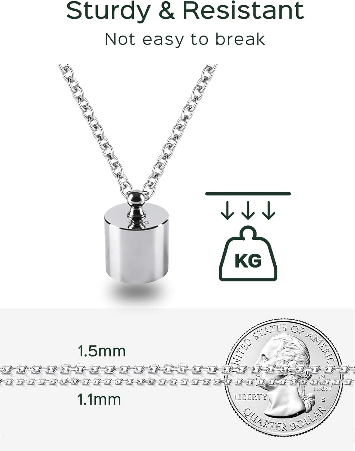 ChicSilver 1.1mm/ 1.5mm 925 Sterling Silver Chains for Women Dainty Thin Silver Necklace Chain for Women - 16/18/20/22/24 Inch (with Gift Box)