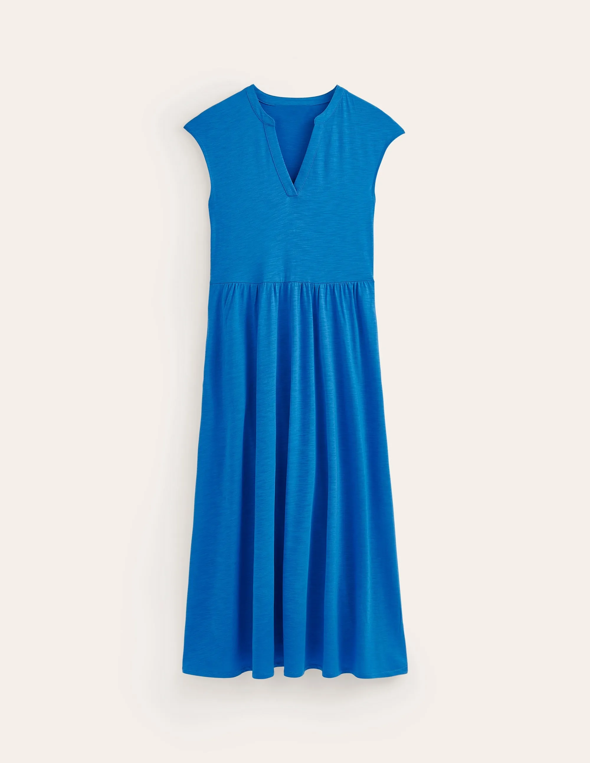 Chloe Notch Jersey Midi Dress-Brilliant Blue