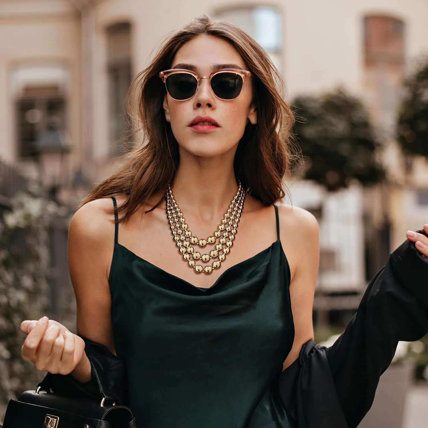 choice of all Chunky Gold Necklace for Women Layered Choker Necklaces Silver Cuban Link Chain Carabiner Statement Necklace Punk Hip-hop Jewelry for Women