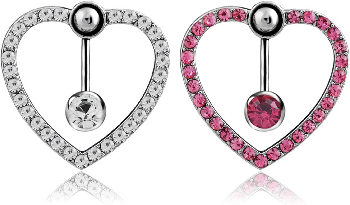 choice of all Heart Belly Button Rings Belly Rings for Women CZ Belly Button Ring Surgical Steel Belly Button Rings Pack